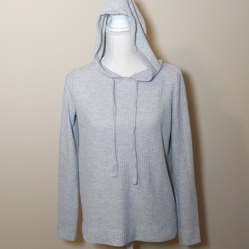 Loft Women's Gray Waffle Weave Hoodie
